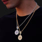 ICED COMPASS PENDANT - WHITE GOLD