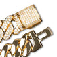 12MM DIAMOND PRONG LINK CHAIN - GOLD