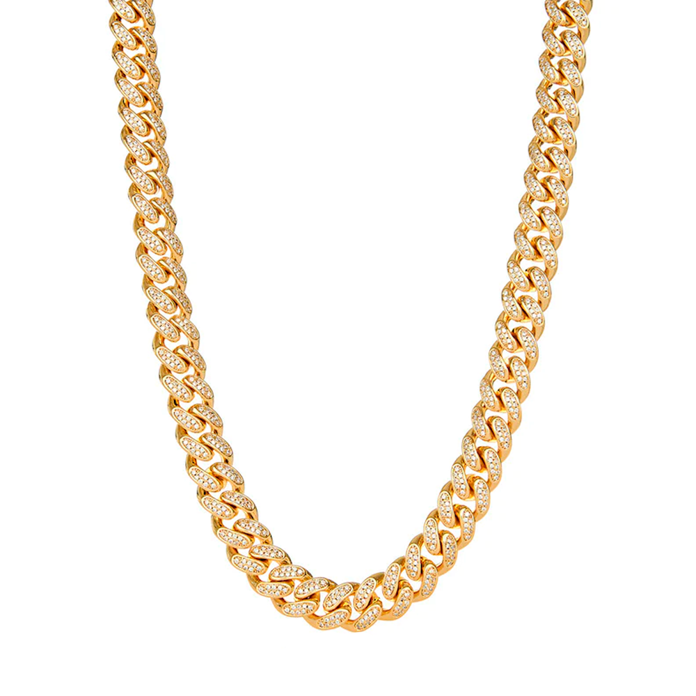 12MM ICED MIAMI CUBAN LINK CHAIN - GOLD