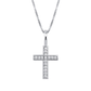 925 DIAMOND CROSS PENDANT - WHITE GOLD